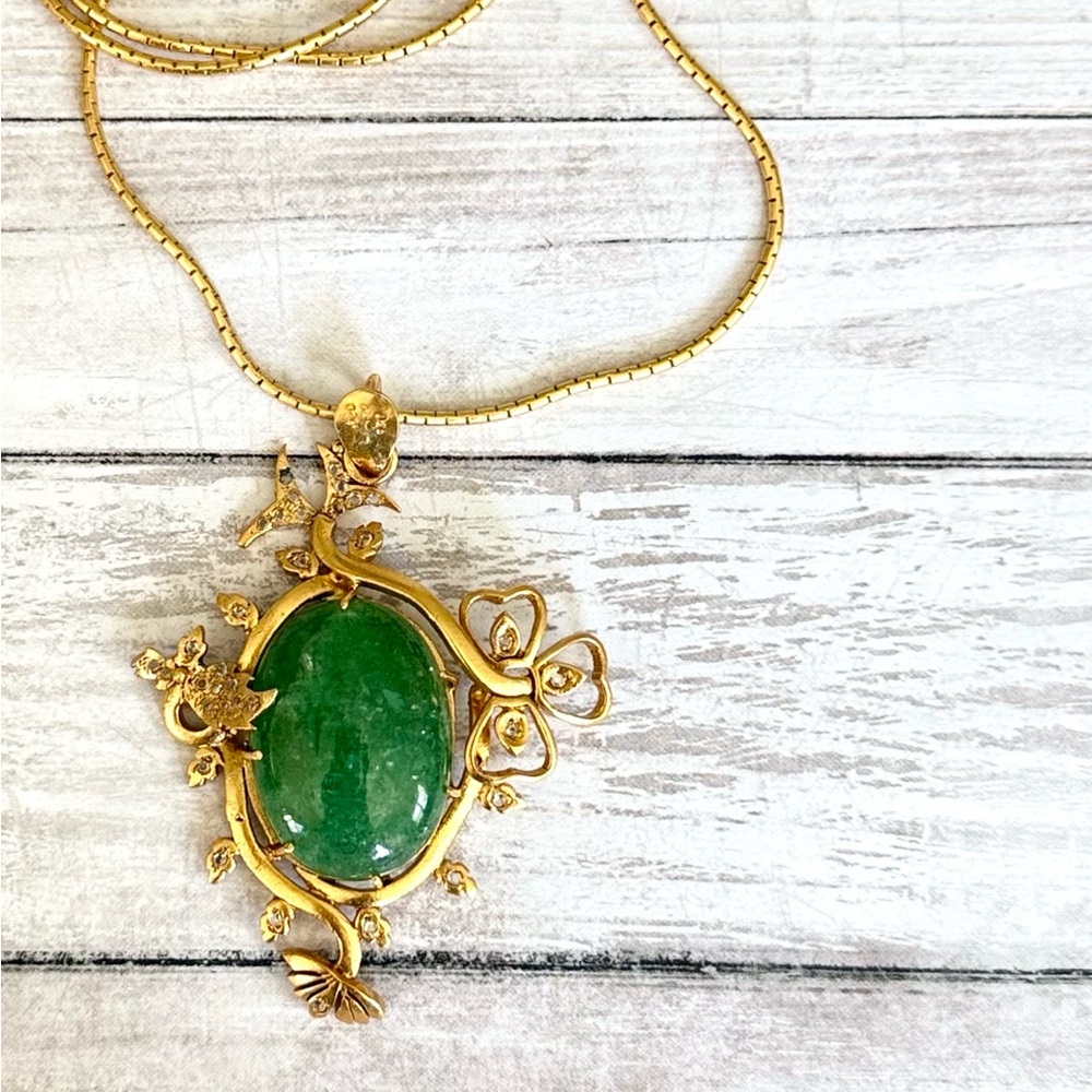 Jade Ornate Pendant Necklace